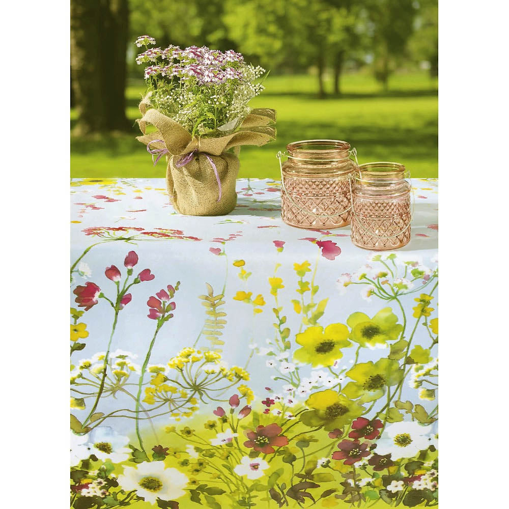 Blomsteräng - Vaxduk med vackert blommotiv i akvarell