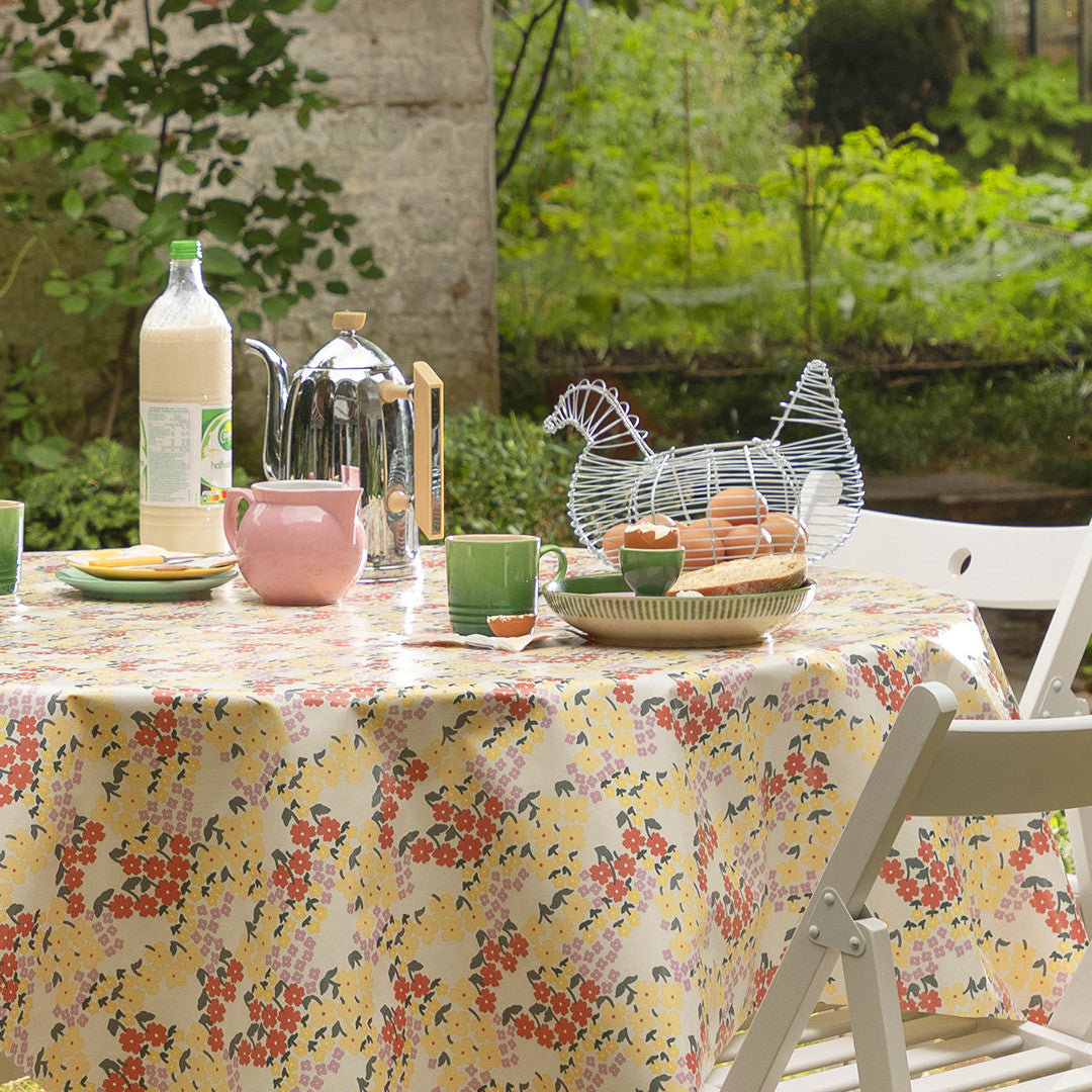 Butterflys Soft Ice Lola rund vaxduk med blommor