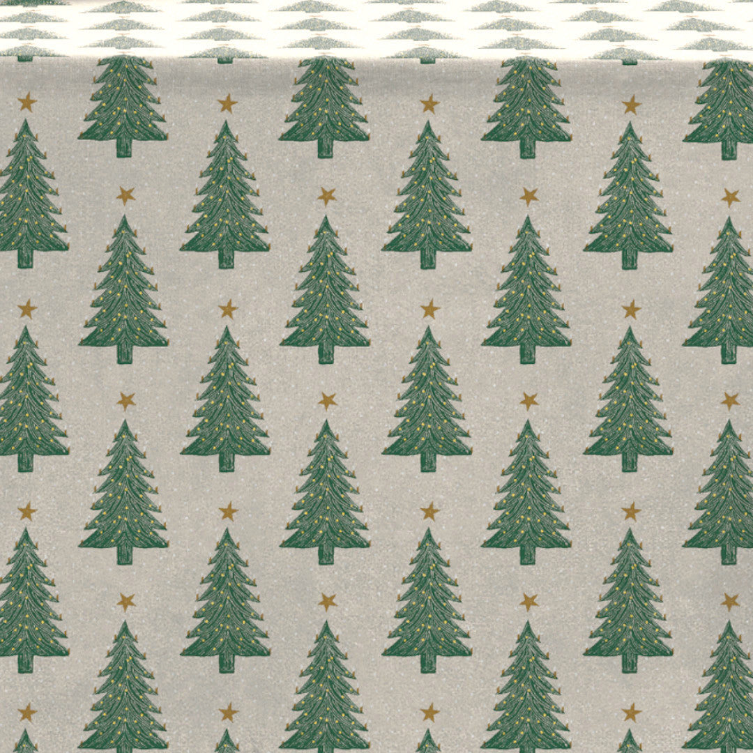 Christmas Trees - Södahl textilvaxduk i 100 % bomull med glidskydd, mönster