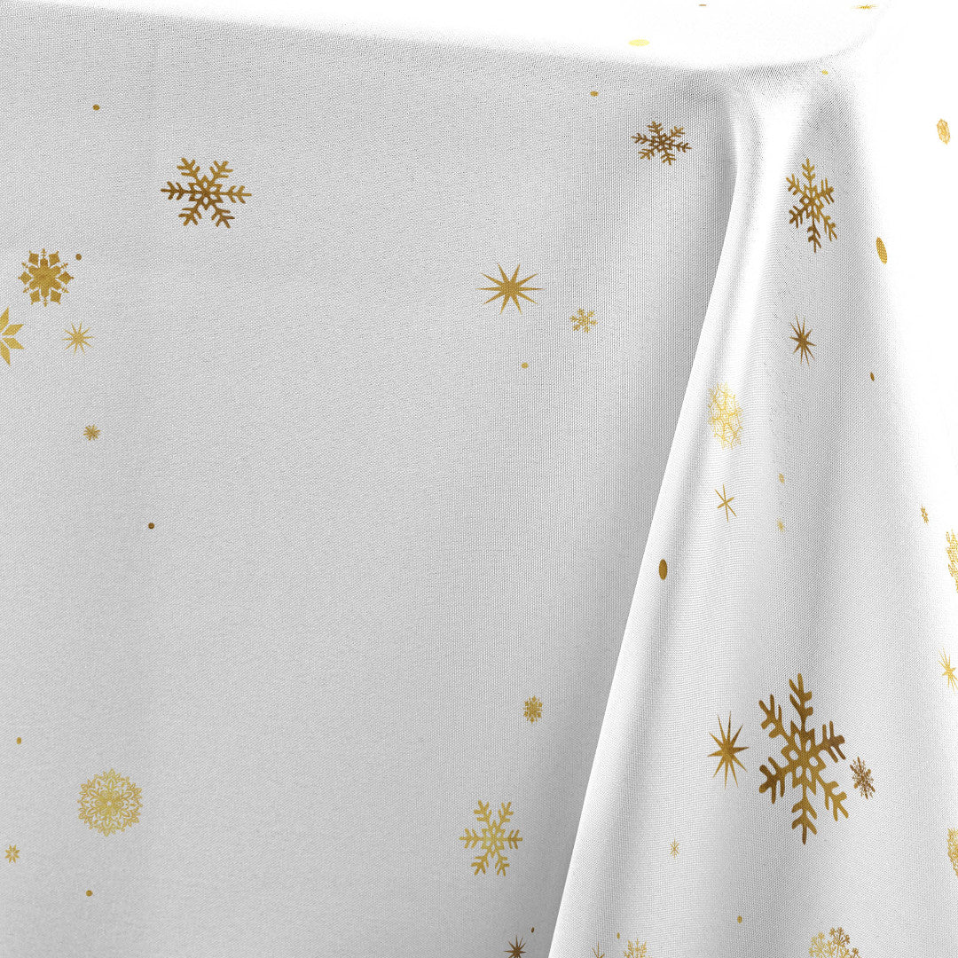 Constellation Vit/Guld - Julduk med metalltryck, 150 x 240 cm, mönster