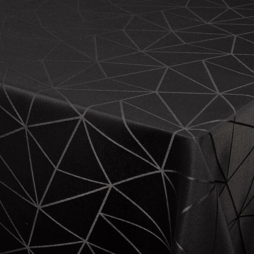 Engholm Tilde Rund Damastduk, svart Ø 250 cm