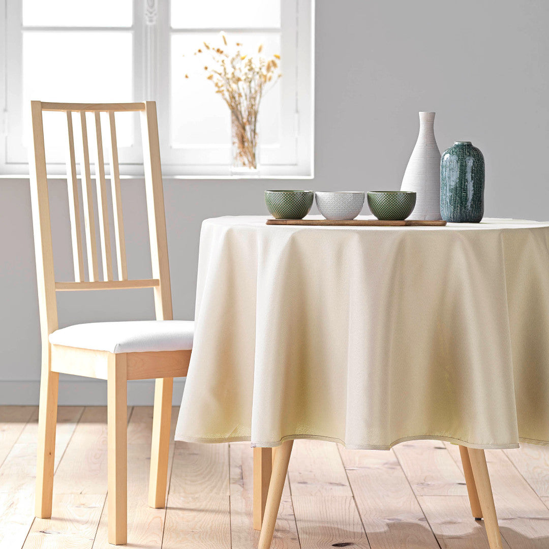 Essentiel Naturel - Enfärgad rund duk Ø 180 cm, miljöbild