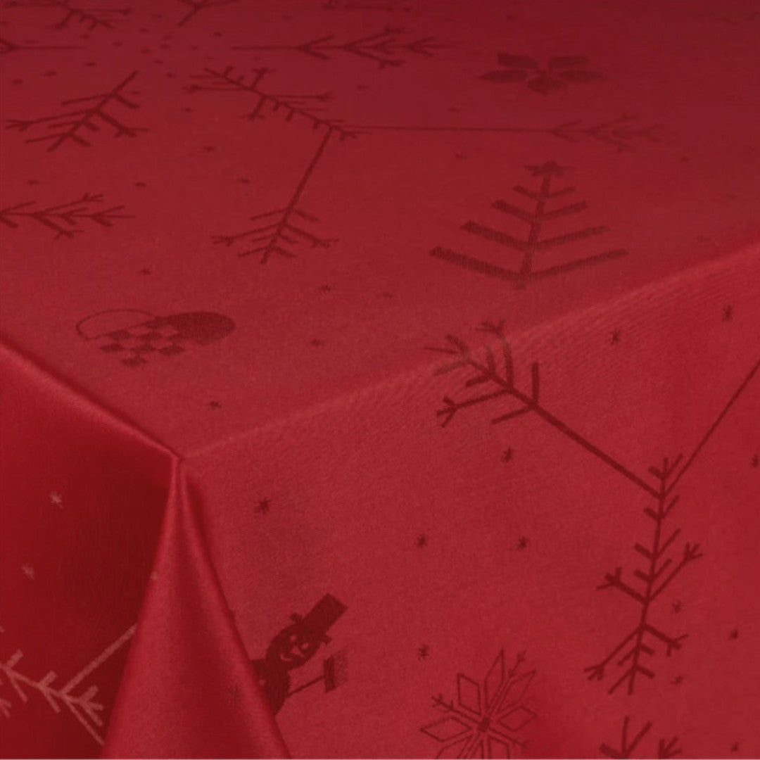 Engholm Noel damastvävd julduk, röd - 150 x 420 cm