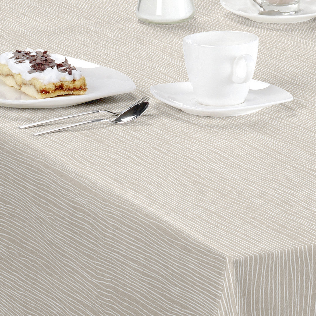 Nordfavn Strange Ways Beige – Vaxduk i beige med ränder, detaljer