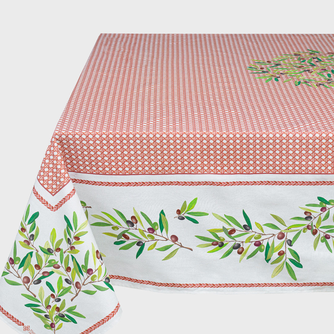 Nyons Terrakotta – Rektangulär provenceduk 155 x 250 cm, hörn
