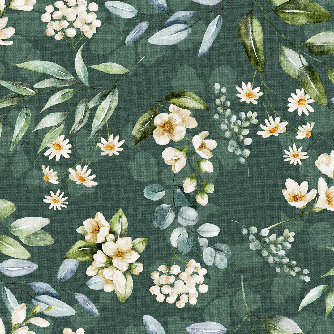 Textilia Paquerette - Vaxduk med blommor och grönt, mönster