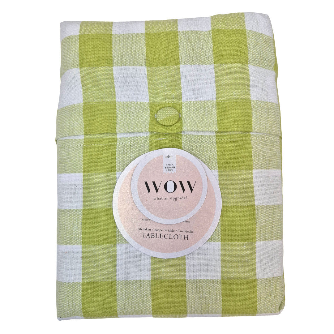 WOW Spring Evergreen – Rutig bomullsduk 150 x 300 cm, förpackning