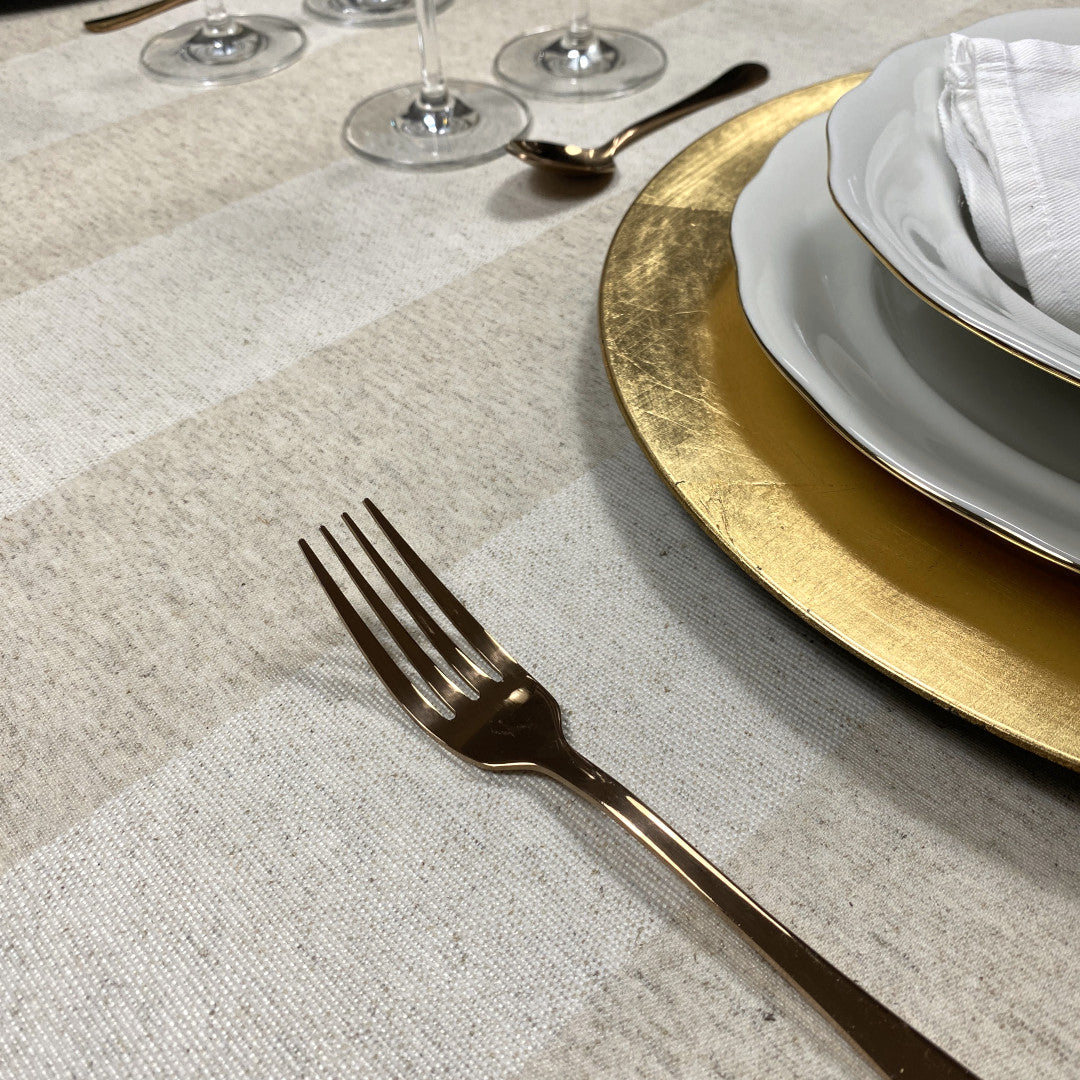 Welss Lino beige - Jacquardvävd textilvaxduk 180 cm bred