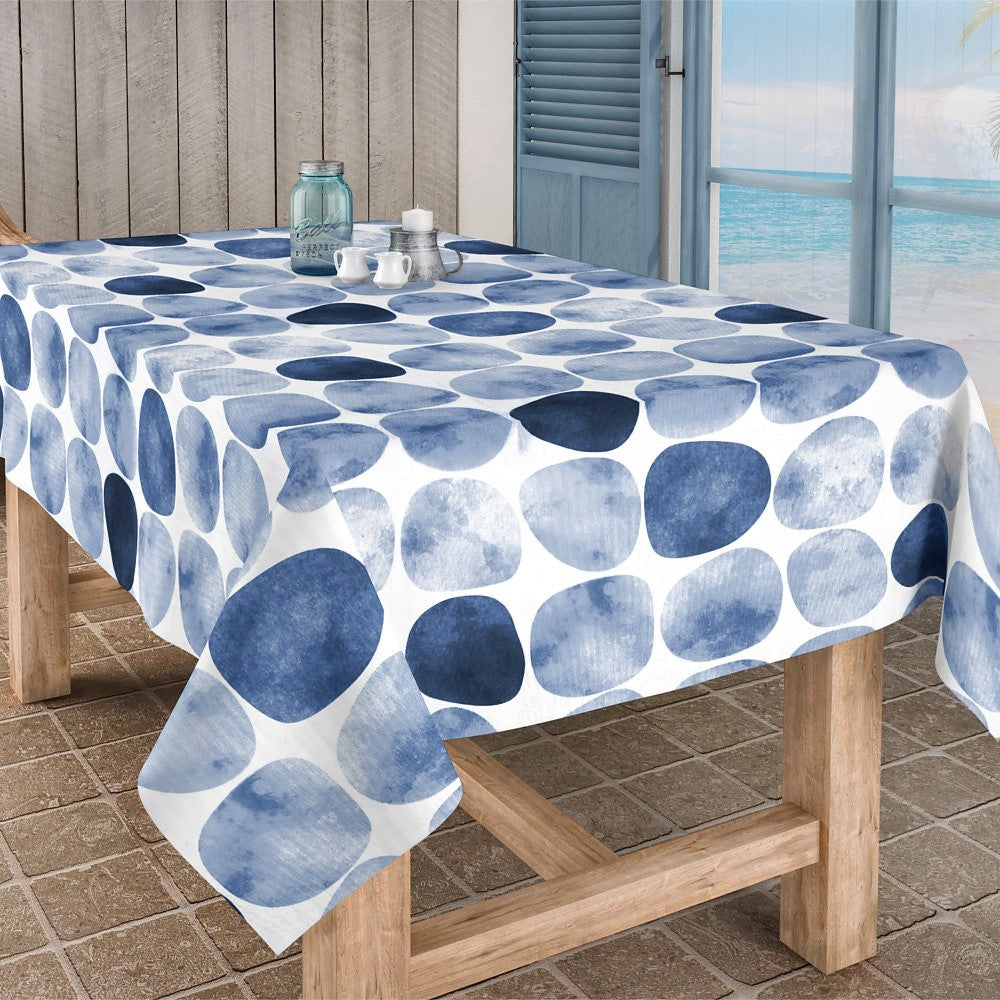 Arapoff Rio - Stonefree Retro, textilvaxduk i vit/blå/ljusblå - 160 cm