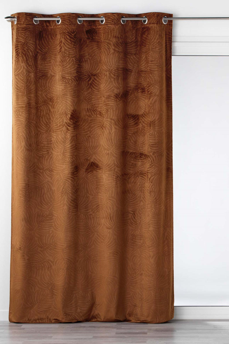 Analia Präglad Velour Brun – Mörkläggningsgardin 140 x 240 cm