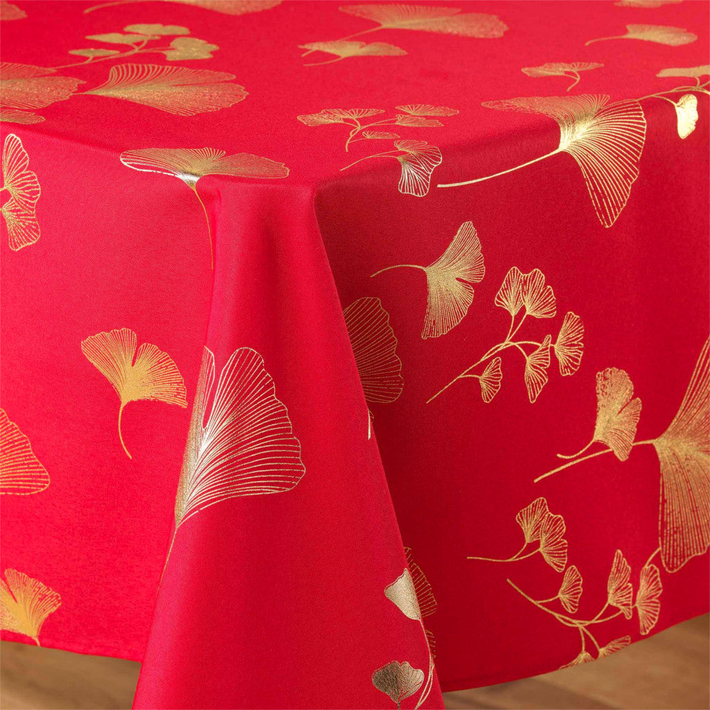 Bloomy Metallic Print - Red/Gold - Julduk dukning 2