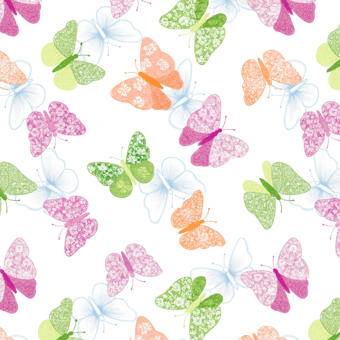 Butterfly Summer – Transparent vaxduk med färgglada fjärilar