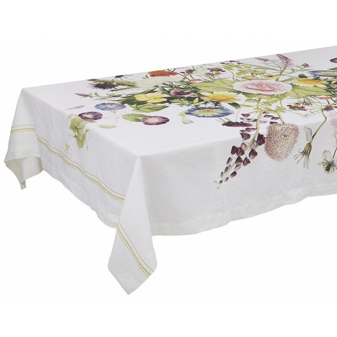 Linneduk Flower Garden 145 x 220 cm – Jim Lyngvild, modellbild