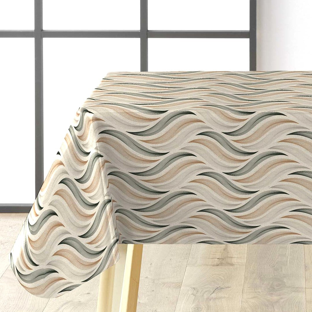 Textilia Glitter Elegant Flow - Vaxduk med grafiskt vågmönster på bord