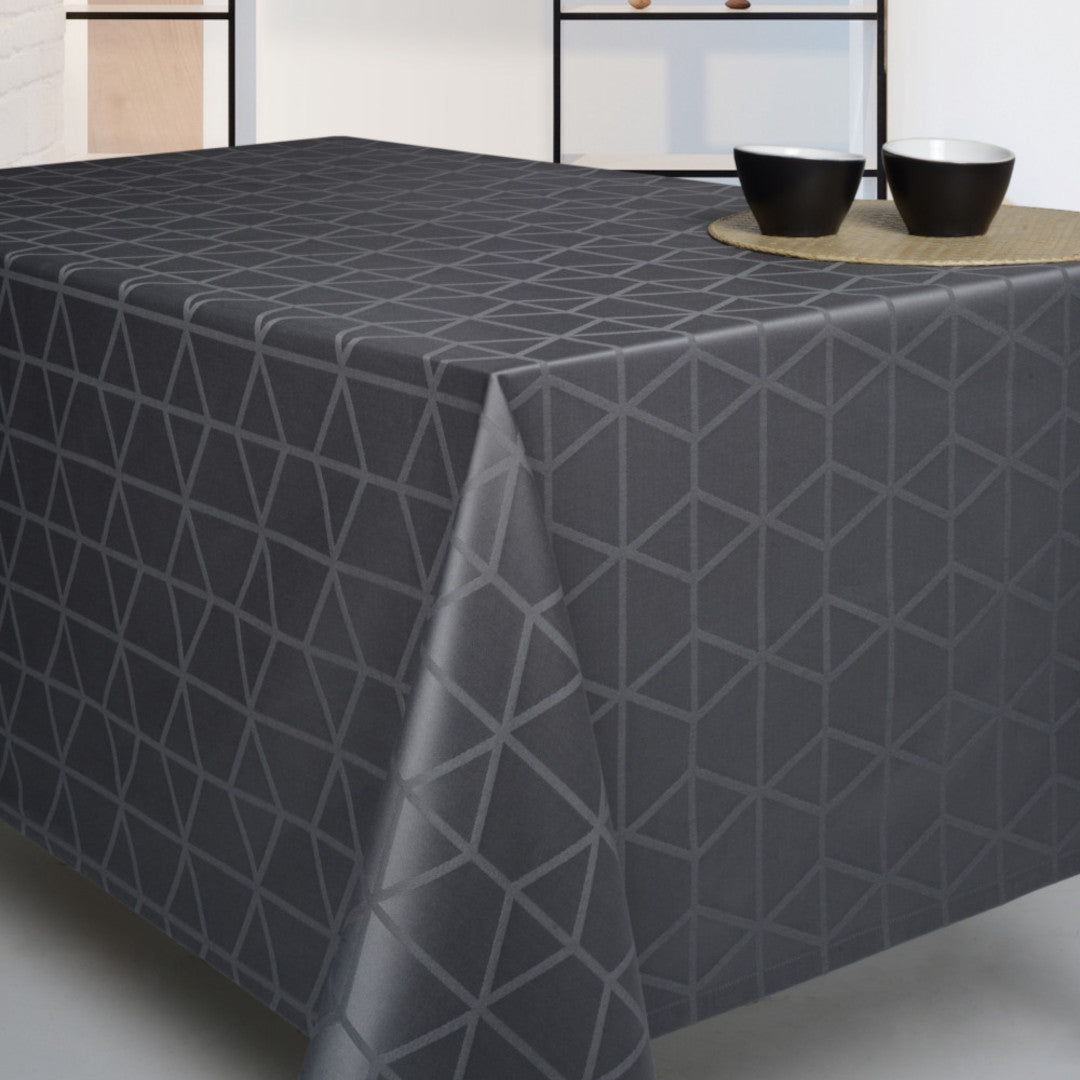 Engholm Pelikan damastduk - Grå 160 x 370 cm, miljö