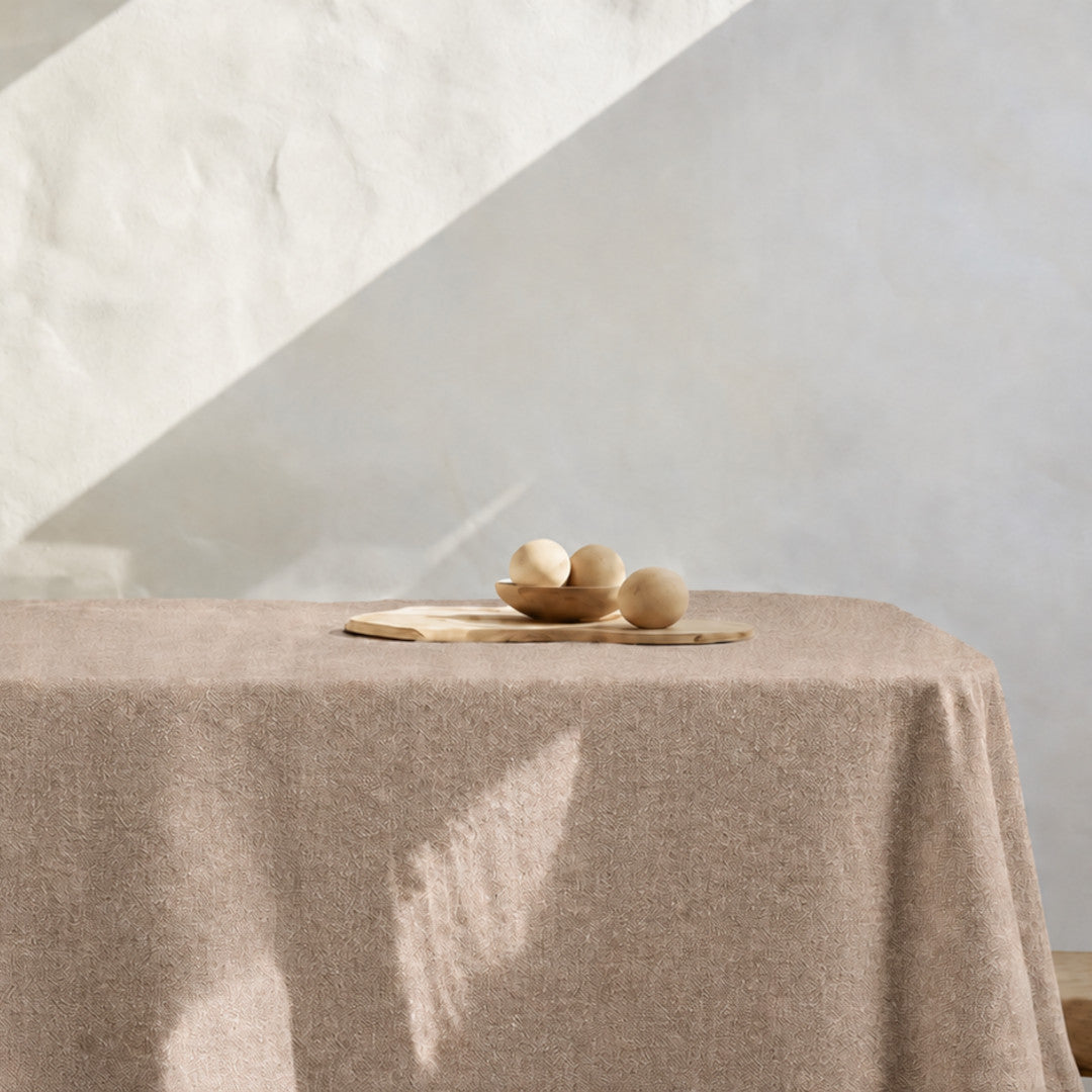 Enfärgad textilvaxduk Beige – Dali 180 cm bred