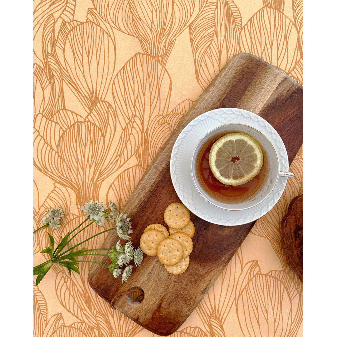 Flora Golden - Notes by Susanne Schjerning - textilvaxduk med glidskydd