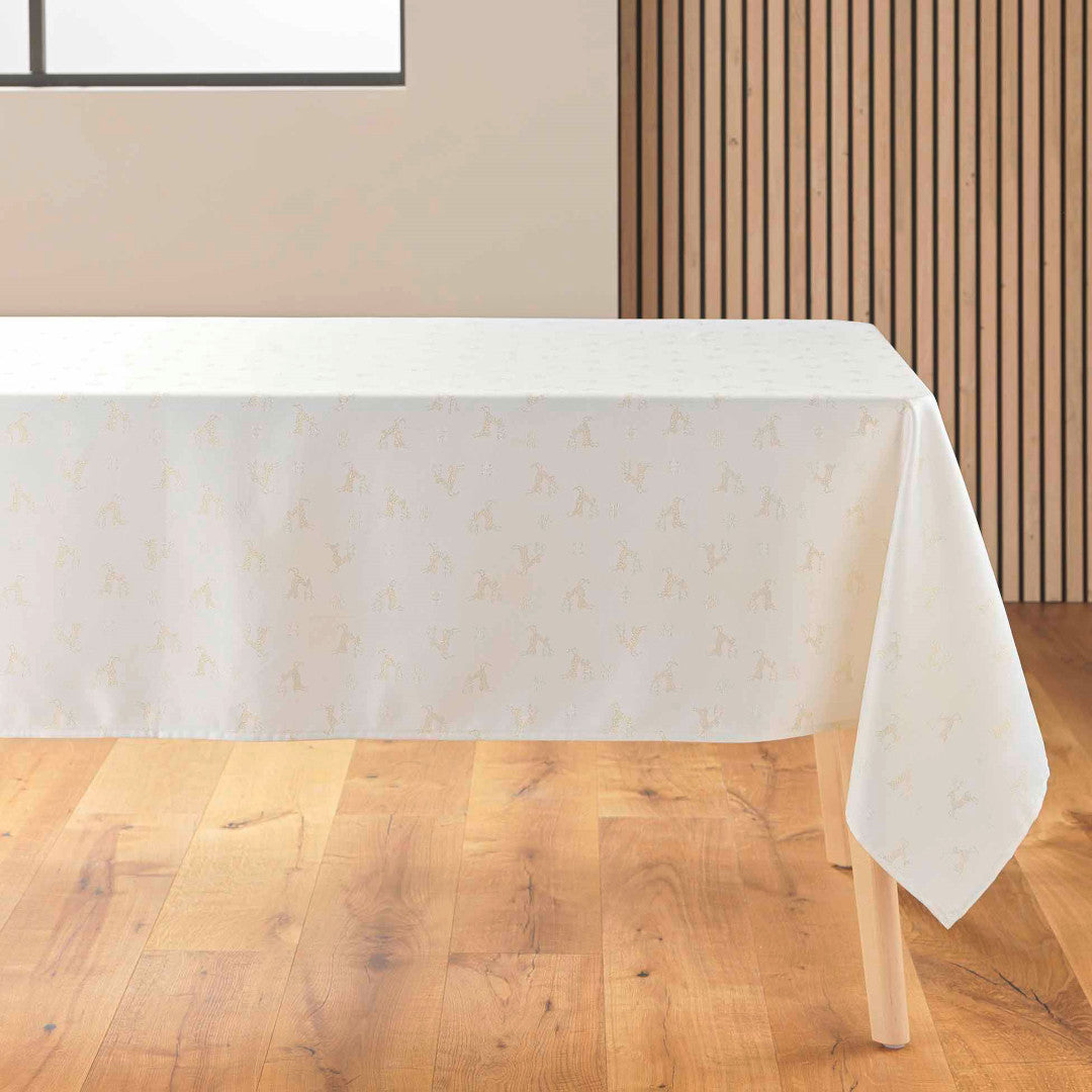 Les Rennes Metallic Natural 140 x 250 cm, Julduk, på bordet