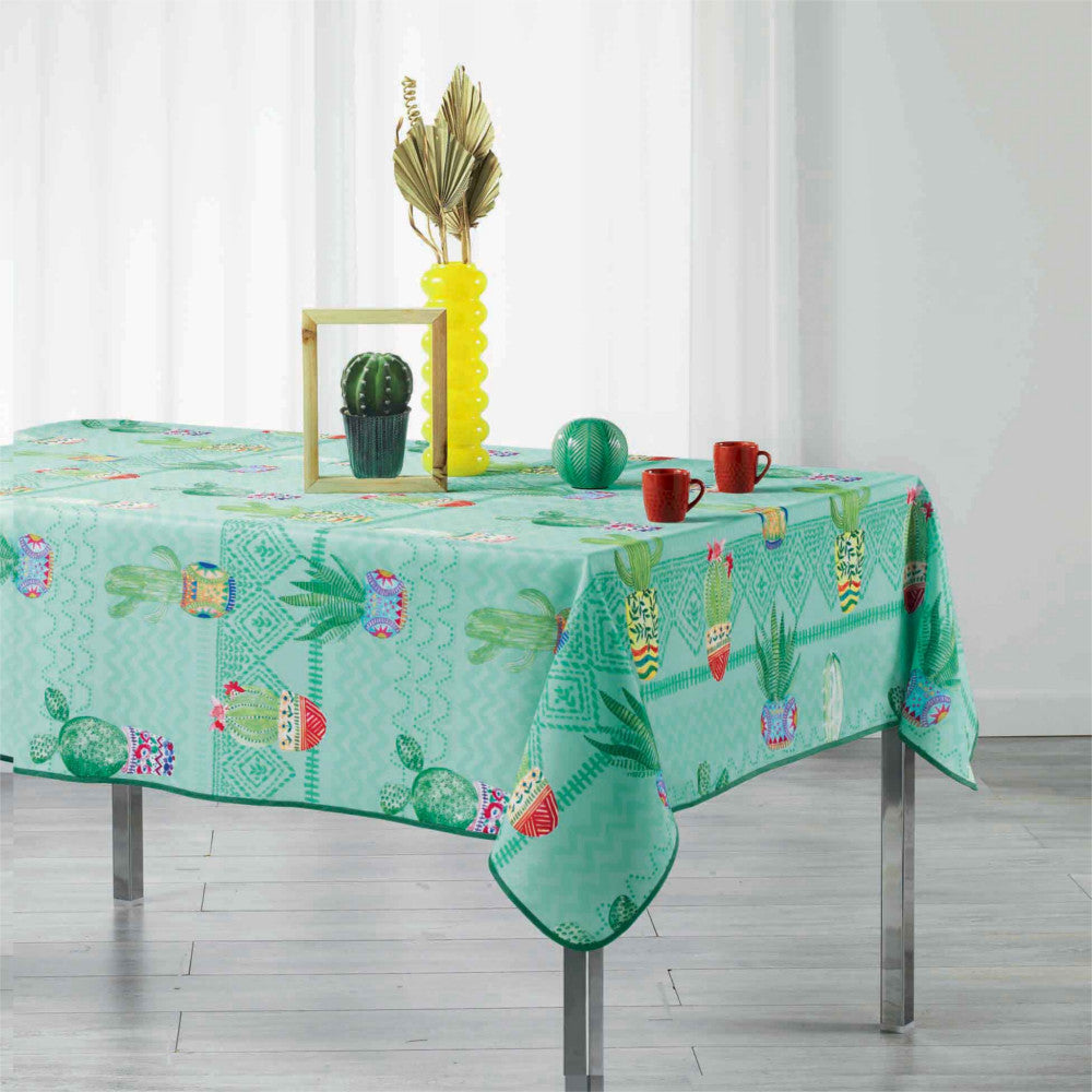 Melocactus Blue, duk med fläckskydd, 150 x 240 cm