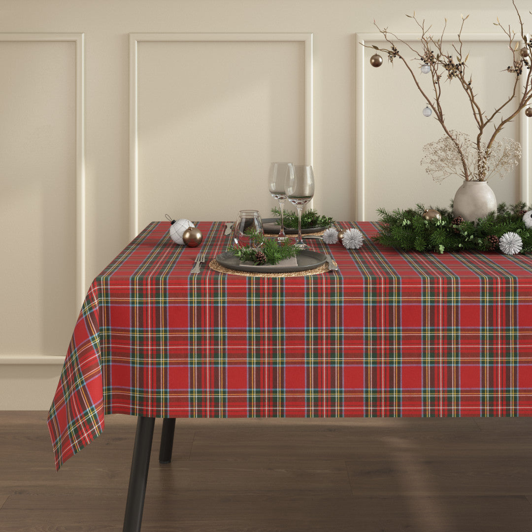 Miljöbild av Julbordsduk Tartan Röd