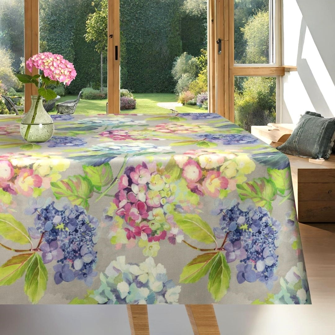 Ortensia a Fiore Grande – Textilvaxduk med storblommig hortensia