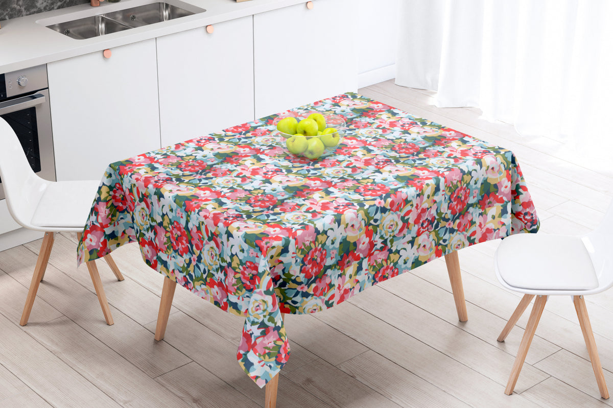 Rosemary Rose - Textilvaxduk med vackra färgglada blommor - 155 cm bred