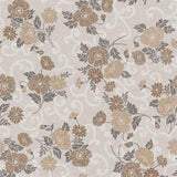 Misty Beige Flower - vaxduk med slingrande blommor