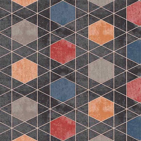 Geometric Blocks - Vaxduk med enkel grafisk design