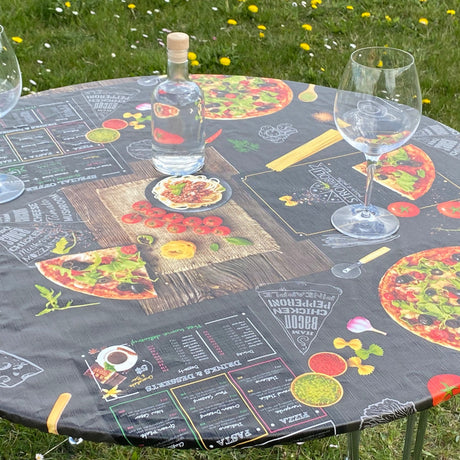 Mums Pizza - Rund vaxduk med resår