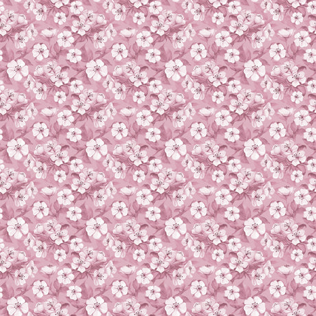 Blomsterflor Rosa – Lätt präglad vaxduk med vita blommor, mönster