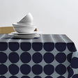 Södahl Bubbles Linen Blue - Textilvaxduk i 100 % bomull med glidskydd