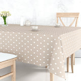 Classic Dot Beige - Vaxduk med vita prickar
