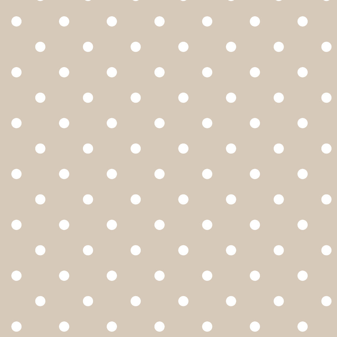 Classic Dot Beige - Vaxduk med vita prickar, mönster