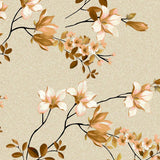Clematite Ocre – Blommig vaxduk med melerad bakgrund