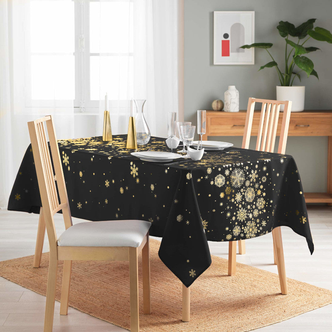 Constellation Svart/Guld - Julduk med metalltryck, 150 x 300 cm, miljöbild 2