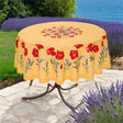 Coquelicot Lavande Gul - Rund akrylbelagd provenceduk Ø 180 cm