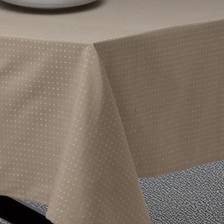 Dotea Beige - Damastduk med prickar, 160 x 270 cm, hörn