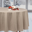 Dotea Beige - Rund damastduk med prickar, Ø 160 cm, jul