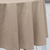 Dotea Beige - Rund damastduk med prickar, Ø 160 cm, mönster