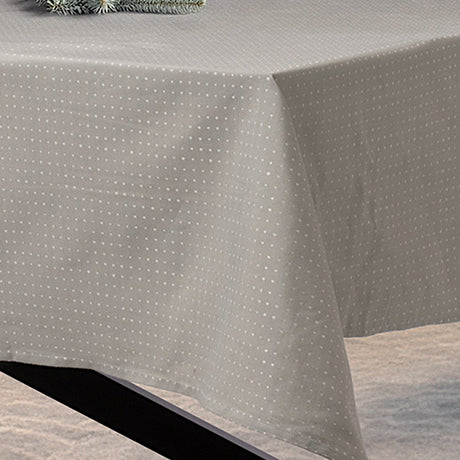 Dotea Grå Blå - Damastduk med prickar, 140 x 320 cm, hörn