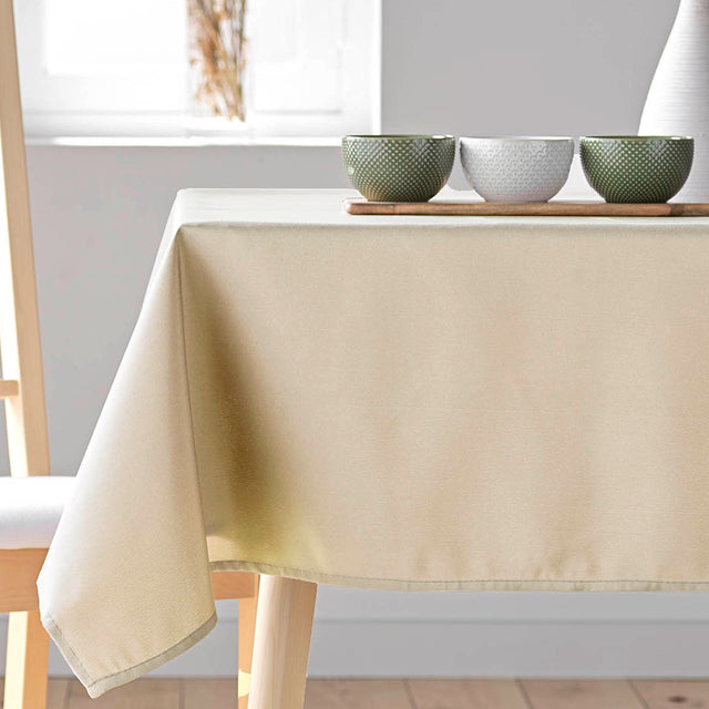 Essentiel Naturel - Enfärgad rektangulär duk 140 x 250 cm, närbild