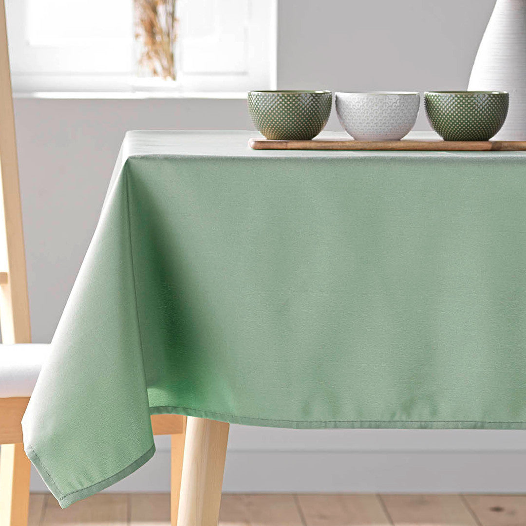 Essentiel Sauge - Enfärgad rektangulär duk 140 x 300 cm, närbild