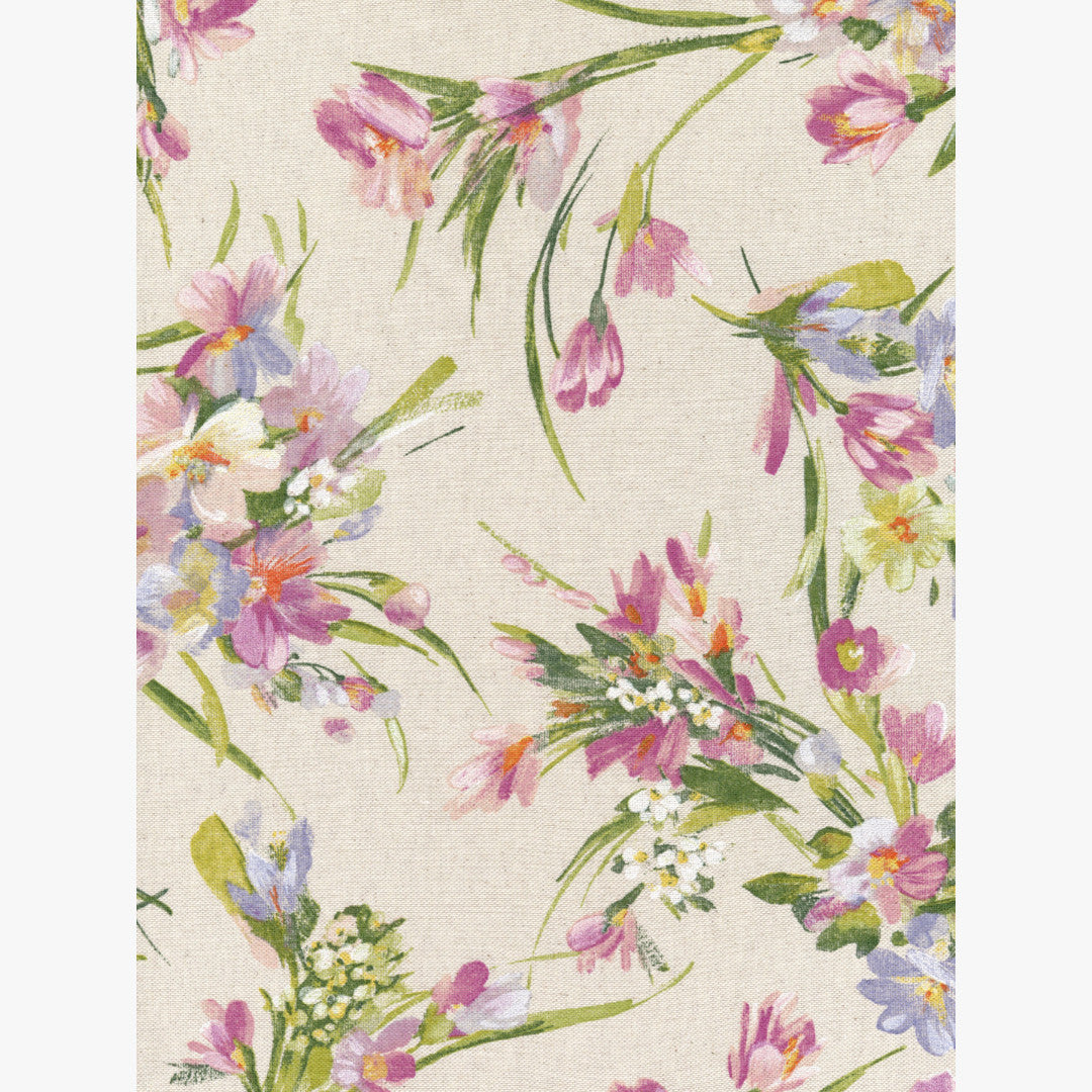Fiori di Prato – Textilvaxduk i linnelook med vilda blommor, mönster