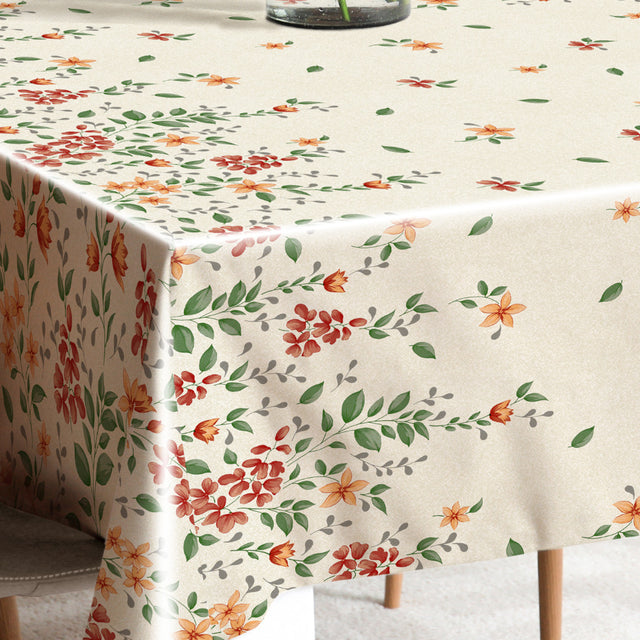 Flora Sand – Präglad vaxduk med blombård, hörn