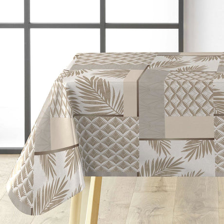 Ginger Luxury Naturel - Vaxduk med botaniskt patchworkmönster, hörn