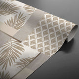 Ginger Luxury Naturel - Vaxduk med botaniskt patchworkmönster, hörn, ihoprullad