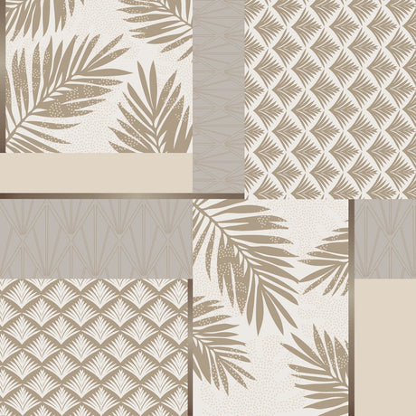 Ginger Luxury Naturel - Vaxduk med botaniskt patchworkmönster