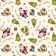 Jultomte & Snögubbe – Jultextilvaxduk med klassisk julstämning, mönster