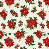 Julstjärna & Murgröna – Klassisk jultextilvaxduk, mönster