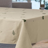 Julia Grön - Broderad julduk, 100 % bomull - 140 x 220 cm, hörn